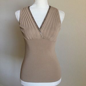 Tan V-Neck Top